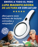 LUPA MAGNIFICADORA PARA LECTURA - CON LUZ LED PARA LECTURA NOCTURNA