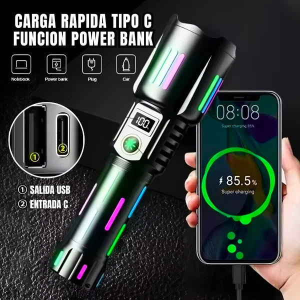 LUMIMAX PRO™  LINTERNA CON ZOOM TELESCÓPICO ALCANCE DE 3800 M | Bateria Recargable +Potencia🔋🔦.