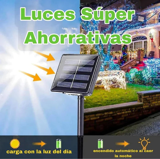 LUZ NAVIDEÑA CON PANEL SOLAR - 20MTS
