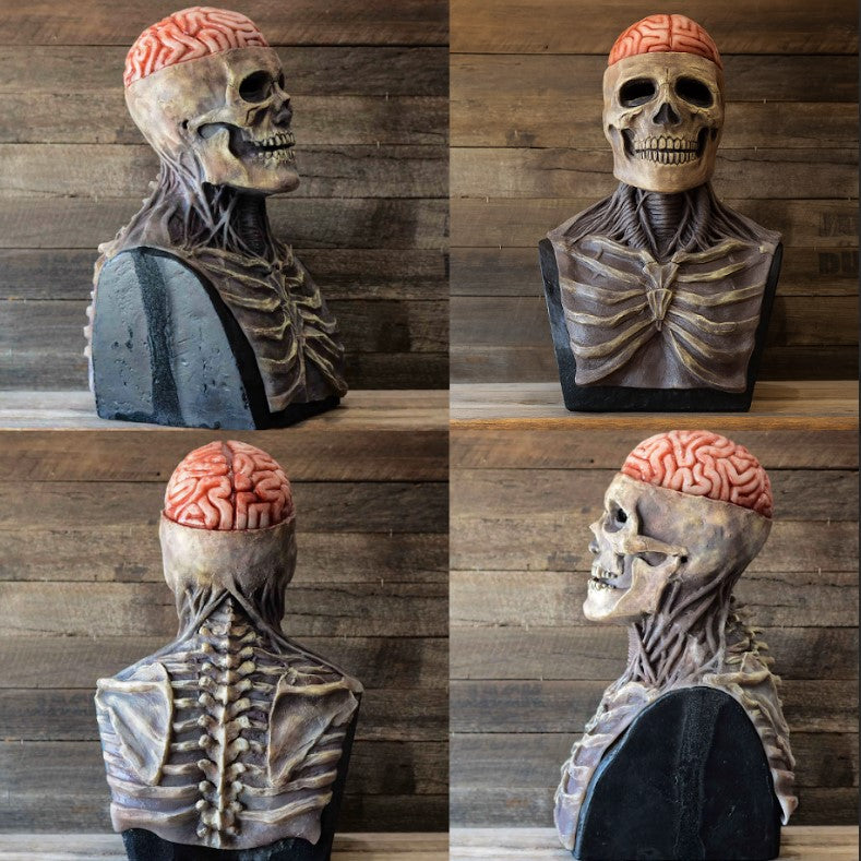 MASCARA DE HALLOWEN DE ESQUELETO Y CEREBRO COMPLETO 🎃