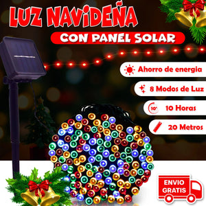 LUZ NAVIDEÑA CON PANEL SOLAR - 20MTS