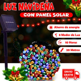 LUZ NAVIDEÑA CON PANEL SOLAR - 20MTS