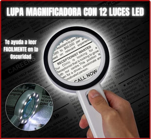 LUPA MAGNIFICADORA PARA LECTURA - CON LUZ LED PARA LECTURA NOCTURNA