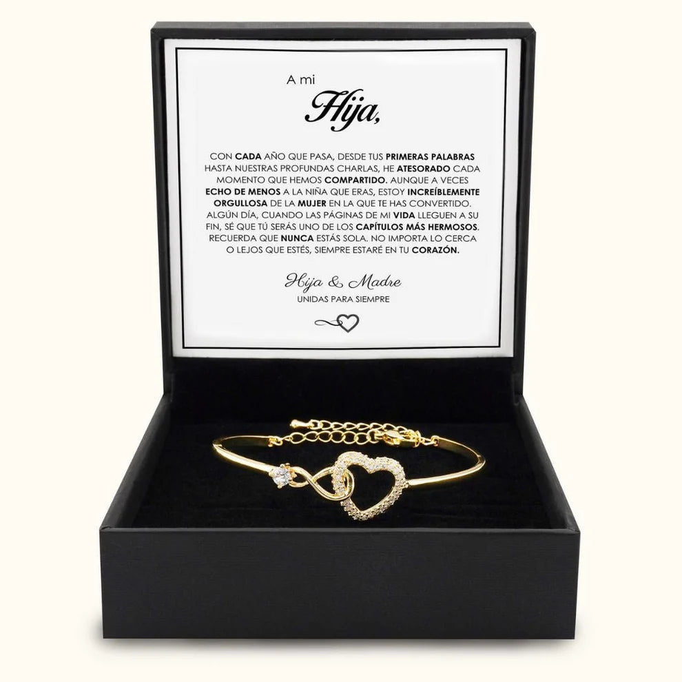 "A mi Hija" Pulsera corazón infinito