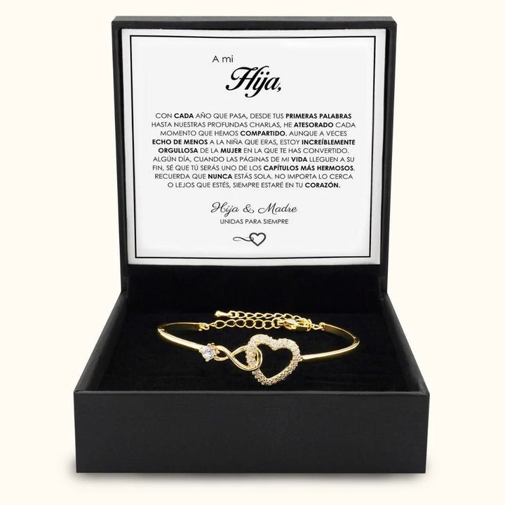 "A mi Hija" Pulsera corazón infinito