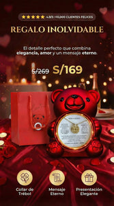 AMOR ETERNO - OSO & COLLAR TREBOL PREMIUM